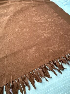 Brown Faux Suede Fringe Fabric